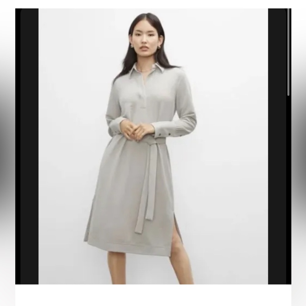 Club Monaco Long Shirt Dress in Sage Green/Gray green Size Small NWT